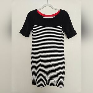 Lauren Ralph Lauren black and White Striped Cotton Dress Preppy Timeless Syle| M